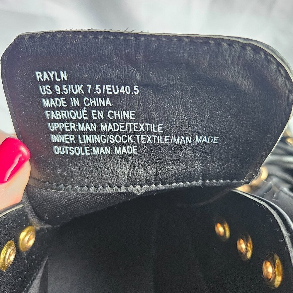 JustFab Women’s Rayln Lace-Up Black Chunky Boot‎ 90’s Fashion Shoes Plaid Detail - Picture 10 of 11